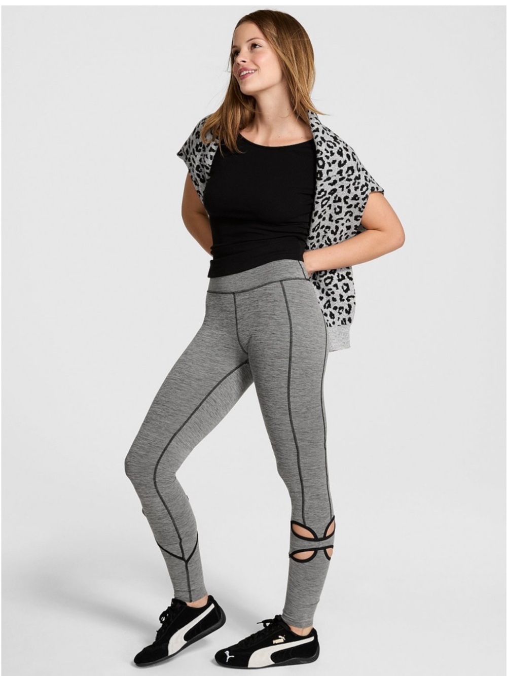 NWT Pink Victoria’s Secret Relay Cut-Out Leggings